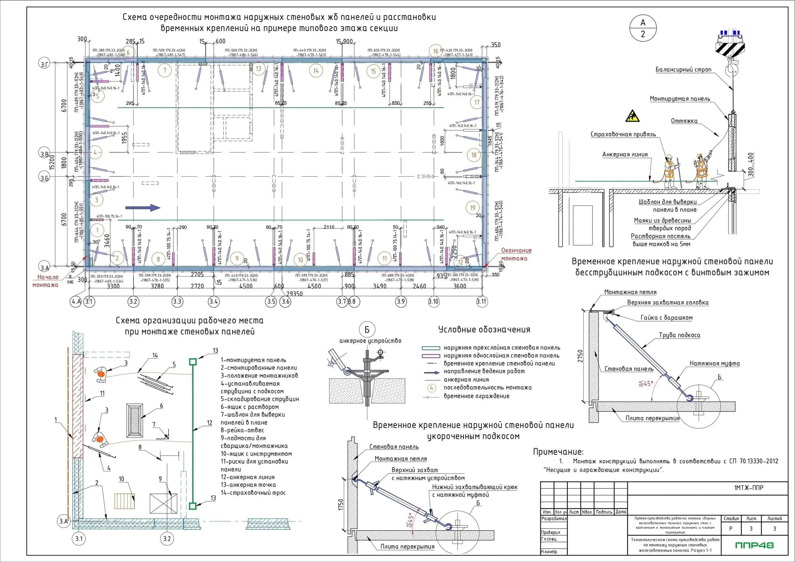 проект производства работ (ППР) на монтаж строительных конструкций